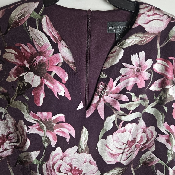 Connected Apparel Women Vivid Floral Multicolor Dress Size 12 - Picture 4 of 13